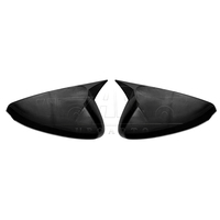 Haosheng Suku Cadang Otomotif Plastik Penutup Cermin Samping Belakang Glossy Black Penutup Cermin Samping untuk Mazda 3 Hatchback 2019+