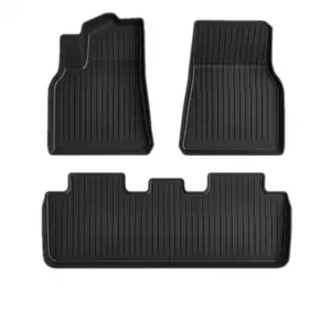 Tapis de sol de voiture personnalisés pour Tesla Model Y 3D Tapis de voiture tous temps Revêtements de sol imperméables pour tapis de voiture en TPE