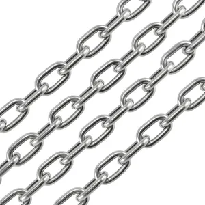 Japanese Standard 304 Stainless Steel Link Chain M5 * 0.6 meters Inner length 28mm Inner width 8mm Heavy Duty Welded Metal Chain