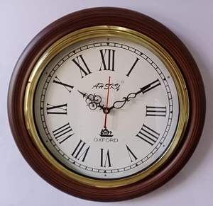 Elegante Reloj de Pared de Diseño Circular Tradicional de Madera Marrón, Diseño Personalizado, Decoración para el Hogar, Sala de Estar, Precio al por Mayor - Product Image 1