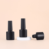 Flacon de vernis à ongles en verre noir mat 5,5/6/8 ml avec bouchon à pinceau, récipient anti-fuite pour gel à ongles