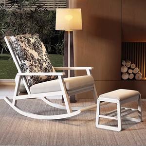 <span class=keywords><strong>Fauteuil</strong></span> à bascule en bois massif de style mid-century avec repose-pieds et coussin floral pour salon, <span class=keywords><strong>fauteuil</strong></span> lounge rembourré <span class=keywords><strong>confortable</strong></span> - Product Image 1