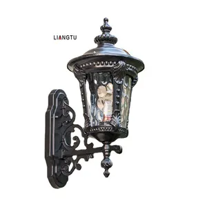 Lentera Dinding Eksterior Perunggu Retro E27 AC 85-265V Lampu Dinding Tahan Air Lampu Teras Lampu Balkon Luar Ruangan