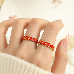 แหวนรูปหัวใจชุบทองผู้หญิงเครื่องประดับวันวาเลนไทน์แหวนแฟชั่น JZ39 - Product Image 4