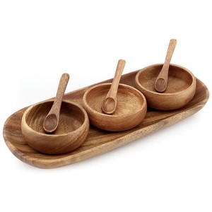 A.T.S. Juego de Tazones Artesanales de Madera Maciza Pulida de Calidad Genuina METALS con Cuchara, Estilo Moderno para Uso en el Hogar y Hoteles - Product Image 2