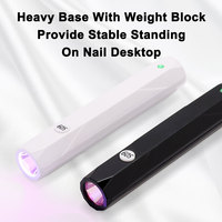 Lampe UV LED double usage pour artiste ongulaire, lampe torche portable avec base flexible
