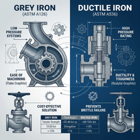 Coude de tuyauterie en fonte gris durable ASTM A536 Grade 80-55-06 pour machines automobiles, certifié ISO9001, service OEM/ODM
