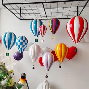 Outdoor indoor resin fiberglass hot air balloon decor event prop sculpture figurine baby shower for sale