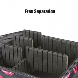 Sac de rangement cosmétique portable professionnel, multifonctionnel, sac de maquillage amovible pour les voyages, trousse de beauté avec logo personnalisé - Product Image 3