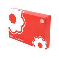 Boîte à donuts rose avec impression de logo personnalisé, carton alimentaire, boîte à donuts mochi rose