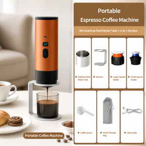 Cafetera Portátil 3 en 1 Kingze OEM, Cafetera Eléctrica de <span class=keywords><strong>Cápsulas</strong></span> con 15 Bares de Presión <span class=keywords><strong>para</strong></span> Viajes en Auto - Product Image 2