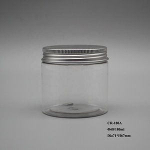 Nhỏ Rỗng 6 Oz 68/400 Miệng Rộng PET Nhựa Mỹ Phẩm Beauty Chai Và Vòng Rõ Ràng Phẳng Kem Container Với Vít Top Cap - Product Image 3