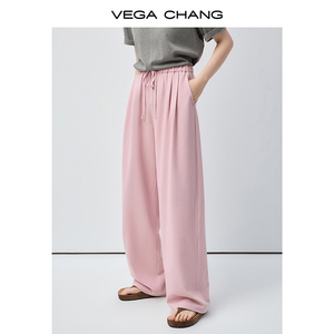 <span class=keywords><strong>Pantaloni</strong></span> Casual da <span class=keywords><strong>Donna</strong></span> VEGA CHANG Primavera Nuova Collezione con Coulisse, Vita Alta, Vestibilità Comoda in Beige, Nero e Rosa per Tutti i Giorni - Product Image 3