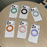 Großhandel Transparente Magnetische Handyhülle mit Flachem Metallring-Ständer für iPhone 18 Pro Max 17 16 15 14 13 12 Durchsichtige Hüllen