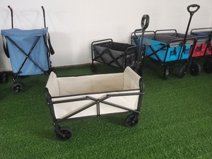 Bốn Bánh Xe Nhiệm Vụ Nặng Nề Xe Đẩy Màu Trắng Trẻ Em Trẻ Em Gấp Wagon Cắm Trại Mini Xe Đẩy Tay - Product Image 2