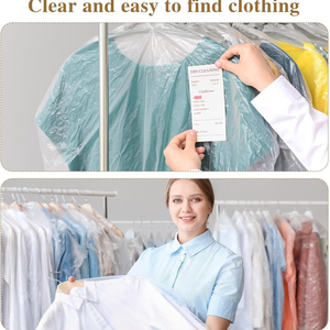 Sac à poussière jetable pour vêtements de nettoyage à sec <span class=keywords><strong>Housse</strong></span> en tissu suspendue <span class=keywords><strong>Housse</strong></span> transparente pour vêtements PE - Product Image 5