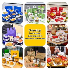 Sacs en papier kraft personnalisés, résistants à la graisse, à fond carré, écologiques, biodégradables, pour la vente à emporter de poulet frit, de hamburgers - Product Image 2