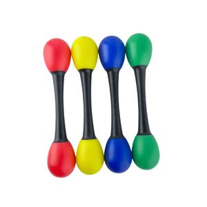 Maracas en plastique colorées à double tête Orff, pour mariage, fête, école maternelle, éducation préscolaire, instrument de musique pédagogique - Product Image 3