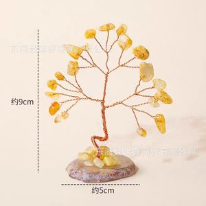 <b>Crystal</b> <b>Tree</b> With Agate Base Natural Stone Decor For Business Gift Office Desk Ornament - Product Image 3
