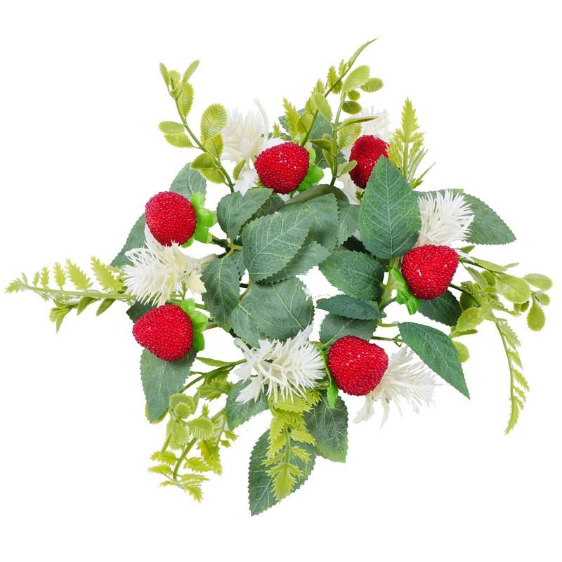 Christmas Raspberry Green Leaf Wreath - Model B
