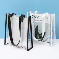 Großhandel Hochwertige Transparente PVC-Tragetasche Große Kapazität PVC-Tasche für Einkaufen/Reisen/Strand/Werbung/Verpackung