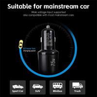 Chargeur de voiture double port 75W GaN Tech PD3.0 PPS Type-C Type-A avec protection contre les surintensités pour ordinateur portable, téléphone et tablette – Vente en gros