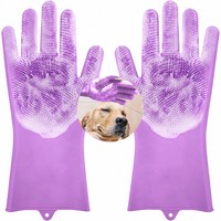 Gants de bain magiques en silicone pour chats, en stock pour les produits de bain pour animaux, gants-brosses (1 paquet)