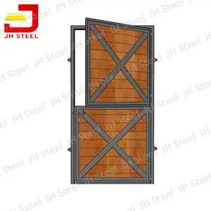 Thường Xuyên 1.2*2.2M Kích Thước Bên Ngoài Bền Bằng Gỗ Kim Loại Horse Barn Cửa Sổ Và Cửa Hà Lan