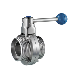 Válvula de Mariposa Manual Sanitaria de Acero Inoxidable de Grado Alimenticio Ace SS304, para Agua a Alta Temperatura, 76.2 mm, Unión de Soldadura SMS, Mango de EPDM - Product Image 1