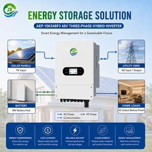 Convertisseur solaire triphasé 48V 10KW, convertisseur hybride hors réseau et sur réseau pour usage résidentiel et commercial - Product Image 3