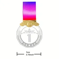 Médaille en cristal personnalisée avec gravure laser gratuite, champion 1ère-3ème place, alliage de zinc, verre, logo imprimé en couleur, boîte cadeau DIY