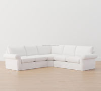 Beste Qualität Rollarm Weiß Modernes, rutsch festes 3-teiliges modulares L-Schnitts ofa