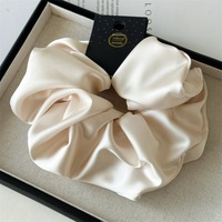 Q & Y 18cm grand haute qualité femmes élégantes élastique bandeau couleur unie Satin fantaisie bandeau Simple mode basse queue de cheval chouchous