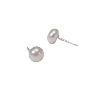 Pearl Stud <b>Earrings</b> Ball Shape Geometric Design Everyday Wear Copper Ear <b>Post</b> 1 Pair - Product Image 5