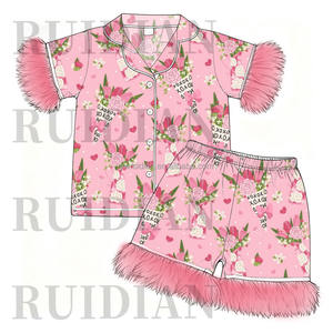 <span class=keywords><strong>Pijamas</strong></span> de Verano 2026 para Mujer, Talla Grande, Transpirables, de Seda, Leche/Bambú/Seda/Algodón, Tejido de Punto, Estampado Personalizado, para el Dí<span class=keywords><strong>a</strong></span> de San Valentín - Product Image 2