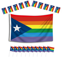 Drapeau arc-en-ciel LGBT de 3x5 pieds, écologique, entièrement inclusif, en polyester à double couture, avec œillets pour l'extérieur, prêt à être expédié