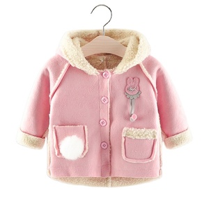 Zhejiang Huzhou Top quality custom red children warm pocket coat kids girls winter suede plush coats - Product Image 2