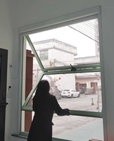 Rotura térmica Aluminio Vertical Ventanas plegables Vista grande Vidrio Bi-plegable Ventana