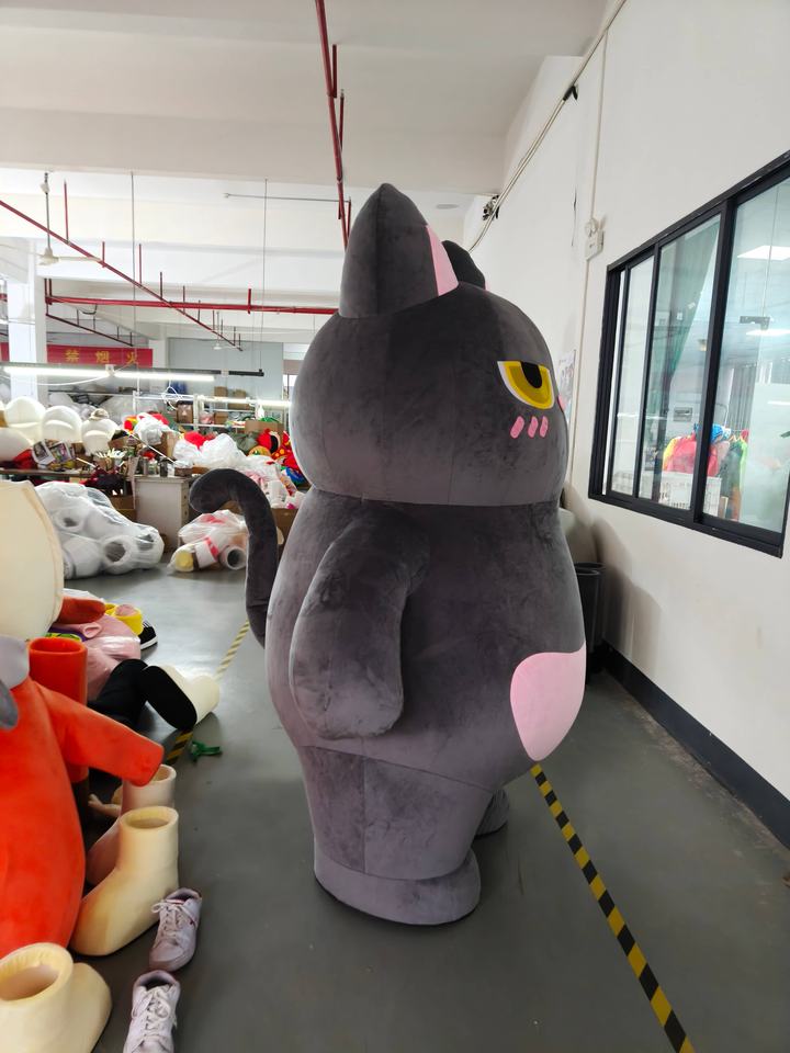 Inflatable Black Cat Mascot Costume Plump Cartoon Blow up Suit for ...