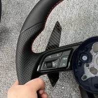 Volant en cuir en fibre de carbone pour Audi R8 Tt Mk2 Mk3 B8 RS TTS Ttrs Rs3 Rs6 RS4 RS5 RS7 A3 D3 A4 A5 A6 C6 A7 A8 Q3 Q5 Q7