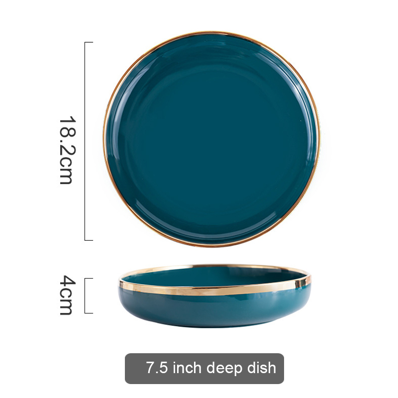 Plato hondo verde de 7,5 pulgadas