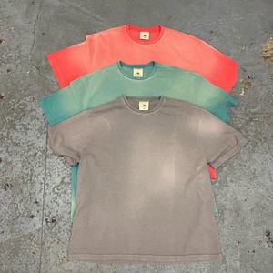 Camiseta de Hombre de Alta Calidad, 100% Algodón Tejido, Estilo Oversize, Lavado Ácido, Personalizada, Vintage, Estilo Cuadrado, Estampado de Dibujos Animados, Transpirable - Product Image 1