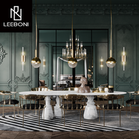 Boca Offre spéciale, conception de luxe, ensemble de table à manger en marbre artificiel, Tables de salle à manger 8 places, ensemble table à manger élégante