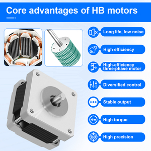 มอเตอร์สเต็ปเปอร์ไฮบริด RB <span class=keywords><strong>NEMA16</strong></span> 39SHA พร้อมมอเตอร์สเต็ปเปอร์ไฮบริดแบบกันน้ำสำหรับอุตสาหกรรม 11V 0.5A - Product Image 3