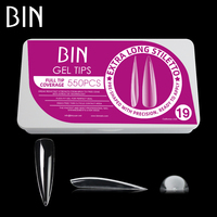 BIN 550 pièces marque privée ongles des doigts couverture complète presse sur les ongles conseils clair Gelly conseils doux gelée Gel conseils Design Express