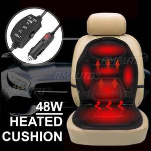 Funda de Asiento Delantero de Coche con Calefacción Eléctrica Universal Negra de 12V, Calentador con Termostato para Invierno, Cojín para el Hogar - Product Image 2