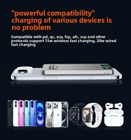 Cargador Portátil Inalámbrico de Aleación de Aluminio Premium, 15W 20W, Carga Rápida, con Pantalla TFT a Color