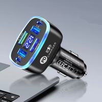 Chargeur de voiture USB-C PD 200W à 6 ports, adaptateur de voiture à charge rapide de type C, affichage numérique, adaptateur de voiture rapide, chargeur de voiture de type C