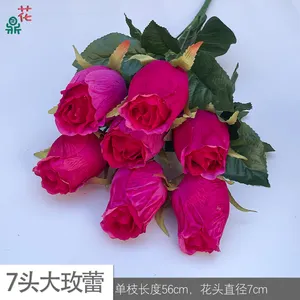 7 kepala bunga mawar besar dekorasi rumah flanel kuncup mawar lintas batas perdagangan luar negeri grosir bunga sutra buatan