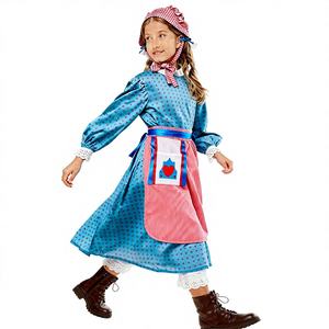 Disfraz de Niña para el Día Nacional 2026, Vestido Colonial Azul de las Praderas con Mangas Largas para Halloween, Inspirado en Películas y Televisión - Product Image 2